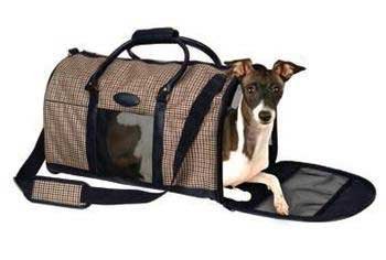 Houndstooth Carrier for Pets - Black and Brown