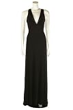 Laundry by Shelli Segal Women's Black V-Neck Long Evening Dress, 6