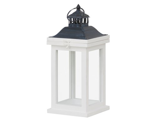 Siena Garden 701736 Laterne Carino, aus Holz, weiss, 15,5x15,5x33,5cm