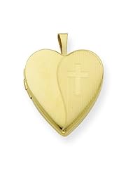 Genuine .925 Gold Plated Sterling Silver 20mm Textured Cross Locket. 100% Satisfaction Guaranteed.