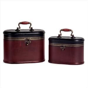 Oval Wood Trunks Set of 2