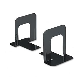 UNIVERSAL OFFICE PRODUCTS Bookends with Magnetic Base, 6 x 5 x 7, Metal, Black