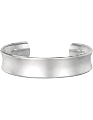 Silver Rhodium Plated Polish 15mm Cuff Bangle