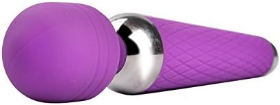 icarekit Multispeed Waterproof Personal Massager 10 Speeds Vibrating Magic Wand USB Rechargeable (Purple)