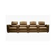 4 Seat Brown Leather Theatre Seating By Wholesale Interiors With Silver Shipping