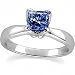 Flora Solitaire Platinum Ring with Fancy Blue Diamond