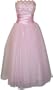 Strapless Tulle Prom Dress Holiday Formal Ball Gown Gold Embroidery