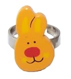 Children's Adjustable Ring with Rabbit Character (5 characters) - Fun Girls Present - Ideal Children's Gift, Great for a Birthday Presents, Friendship Gifts, Party Bags or Well Done Reward. P&P Only £2 - Sent Same Day.