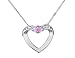 Pink Sapphire Gemstone and Diamond Heart Pendant in White Gold with Chain