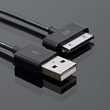 Black 6 Foot USB Charge and Sync Cable Cord for iPod, iPhone, iPad (Bulk Packaging)