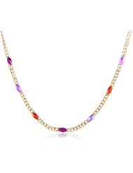 Kensie "Watch The Stars" Gold-Plated Thin Chain Necklace with Stone, 16"
