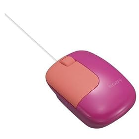 Sony SMU-C3 USB Desktop Mouse with adjustable cable, Pink & Orange