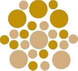 Set of 30 Light Brown / Metallic Gold Circles Polka Dots Vinyl Wall Graphic Decals Stickers Set of 30 - Light Brown / Metallic Gold Circles Polka Dots Vinyl Wall Graphic Decals Stickers