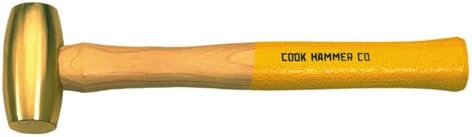 COOK Brass Hammer - Face Diameter: 1" Handle Length: 12"