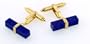 Handmade 18kt yellow gold cufflinks with lapis lazuli
