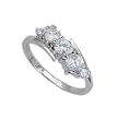 Sterling Silver Rhodium Ring with Clear CZ - Size: 6-9