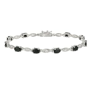 Click here to buy Sterling Silver Genuine Sapphire Oval Twist Link Bracelet w Diamond-Accent, 7.25 by Amazon.com Collection.