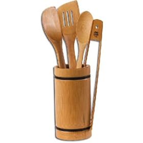 Joyce Chen Burnished Bamboo 5-Piece Utensil Set