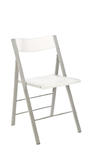 Euro Style 31250SIL Hanie Folding Chair, Silver/Translucent, Set of 4 On Sale