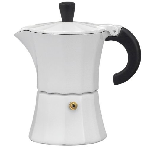 Gnali & Zani Aluminum 3 Cup Stovetop Espresso Maker, White Stove top