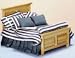 Dollhouse Miniature Double Bed in Pine with Linens