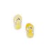 14k Solid Gold Stud Sandal Thong Yellow Jade Earrings