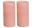 Flameless pillar candle 3 x 6 in Pink - set of 2