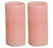 Flameless pillar candle 3 x 6 in Pink - set of 2