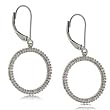 1/2CT Circle of Love Diamond Earrings Leverback 10K White Gold