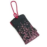 Universal Black/Red Faux suede Cell phone sleeve/bag + Bluecell Cable Tie