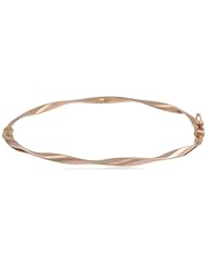 Duragold 14k Rose Gold Twisted Bangle Bracelet, 7"