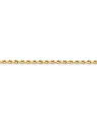 14k Yellow Gold 9.00 Inches 3.50mm Wide D/C Rope Chain with Lobster Clasp Anklet. Weight: 9.66 Grams - 30 Day Money Back Guarantee