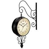 Kassel&trade; Double Sided Train Station Style Clock with Quartz Movement