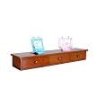 American Simplicity Wall Shelf w/3 Drawers - Black/Walnut (36x6x5")
