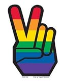 Rainbow Peace Hand Sign Fingers Prider Sticker/Decal