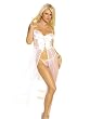 White Lingerie Open Nightgown Flyaway Front Sexy Bridal Lingerie