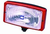 Jumbo Xenon Single Driving Lamp Rect Clr Lns Blk Hsing w/Red Accnt Trim Upright/Pendant Mount Incl. Lmp/12V 35W Caps/Ballast/Wrng Harness/Relay/Mnting Hrdwar Offrd Only