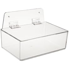 Brady PD206A 3" Height, 9" Width, 6" Depth, Acrylic, Clear Dispenser Tray With Lid, With 6" Height, Backplate