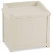 Storage Seat/Deck Box, Resin, 22-1/2w x 17-1/2d x 22-1/2h, 22-gallon, Taupe