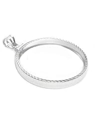 Coin Bezel Frame Holder Morgan-Peace Silver Dollar Sterling Silver Diamond Cut
