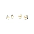 K�nstliche Perlen Ohrstecker Ohrclip 2 Paare - Elfenbeinfarbige Perle