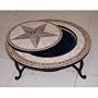 'Beacon Star' 30 inch Diam. Coffee Table with Integral Fire Pit and Chromed BBQ Grill.