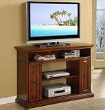 Stanton Oak Media Center High TV Stand: Stanton Tall Oak Flat Panel TV Stand