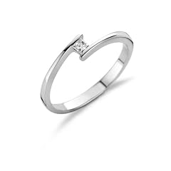 Miore M0440WM Solitaire Ringe 18 Karat (750) Wei�gold mit Prinzessschliff  0,10Ct Gr��e 52
