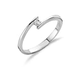 Miore M0440WM Solitaire Ringe 18 Karat (750) Wei�gold mit Prinzessschliff  0,10Ct Gr��e 52