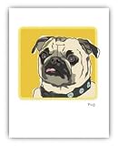 Paper Russells PAGNC595 Grrreen Single Note Card - Pug Head SHot