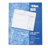 TOPS 3440 TOPS Jacket Style Job Folders, Straight Cut, Indexed, Top Tab, Ltr, MLA, 20/Pk