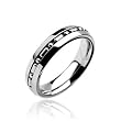 316L Stainless Steel Ring with Small Chain Centered Band - Size: 5-13