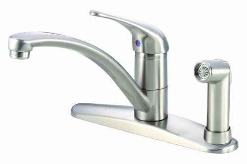 Danze D405612SS Melrose Single Handle Kitchen Faucet with Matching Spray, Stainless Steel