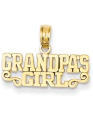Genuine IceCarats Designer Jewelry Gift 14K Grandpa&apos;s Girl Pendant
